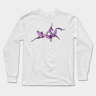 Orchid mantis cartoon illustration Long Sleeve T-Shirt